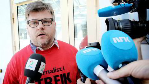 NJ-leder i NRK Richard Aune informerer om at NJ-ansatte i NRK går ut i streik.
