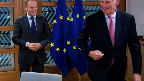 President i Det europeiske råd, Donald Tusk mener det er fremgang i samtalene med Storbritannia og deres sjefsforhandler, Michel Barnier.
