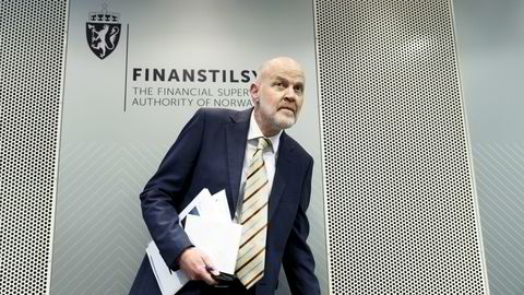 Finanstilsynsdirektør Morten Baltzersen på onsdagens pressekonferanse. Foto: Gorm Kallestad /
