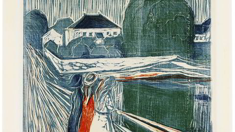 «Pikene på broen» fra 1918 ble solgt for tilsvarende 2,8 millioner kroner. Foto:Sothebys