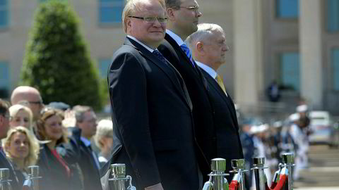 Sveriges forsvarsminister Peter Hultqvist mister sin pressesjef. Her i Washington sammen med sine kollagaer Jim Mattis (til høyre) fra USA og Jussi Niinisto fra Finland.