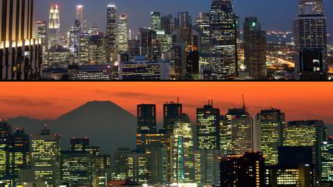 Singapore (øverst) og Tokyo står øverst på eiendomssjef Karsten Kallevigs shoppingliste. Foto:  REUTERS/Edgar Su/AFP PHOTO/KAZUHIRO NOGI/NTB SCANPIX