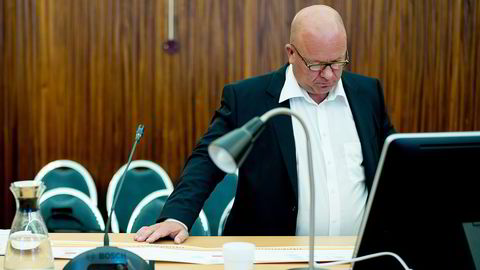 Fred A. Ingebrigtsen avbildet i retten i forbindelse med sin frie forklaring i Acta-saken i Gulating lagmannsrett 25. september 2014. Foto: Tommy Ellingsen