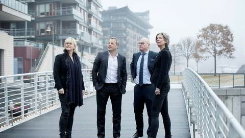 DNs næringseiendomspanel: Administrerende direktør Anne Bruun-Olsen (fra venstre) i Cushman & Wakefield Realkapital, partner Stig L. Bech i BA-HR, administrerende direktør Bård Bjølgerud i Pangea Property Partners og administrerende direktør Anne Helene Mortensen i DNB Næringsmegling.