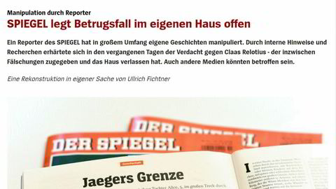 En reporter i Spiegel har innrømmet forfalskning og oppdiktede hovedpersoner.