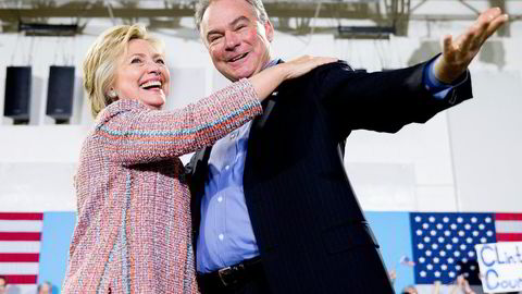 Senator fra Virginia, Tim Kaine, blir Hillary Clintons visepresidentkandidat. Foto: Andrew Harnik/AP/NTB Scanpix