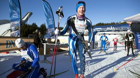 FØRSTE GANG MED GODE SKI: Partner i  advokatfirmaet Wiersholm, Knut Bergo gikk med gode ski for første gang i Holmenkollmarsjen. FOTO: Fredrik Solstad