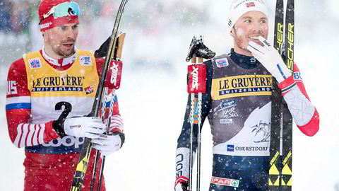 Langrennsløper Emil Iversen (27) (til høyre) er populær hos sponsorene etter den gode starten på sesongen. Rett før jul stilte han opp i en reklamekampanje for Intersport.