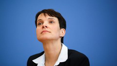 Frauke Petry, leder for Alternative für Deutschland, gjorde et brakvalg i helgens tyske regionalvalg. Foto: Markus Schreiber/AP Photo