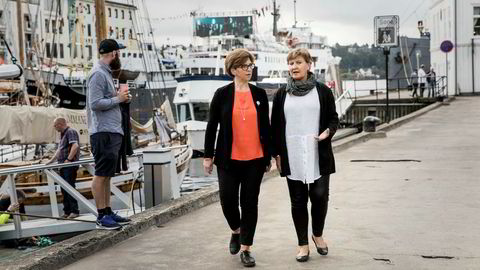 Fagforbundets leder Mette Nord (til høyre) og Sykepleierforbundets leder Eli Gunhild By er ikke med på notene fra Tromsø-ordfører Kristin Røymo (Ap).