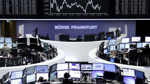 Fra Frankfurt-børsen tirsdag denne uken. Foto: REUTERS / NTB SCANPIX