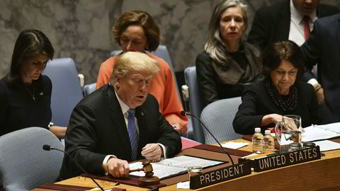 President Donald Trump under FN-møtet onsdag.