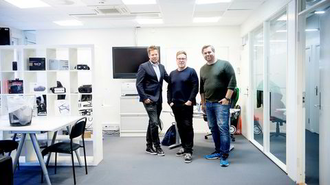 Fra venstre: Utviklingsdirektør Jørn Korbi, gründer Tom Roger Sokki og sjef for MTG Ignite, Trygve Refvem. Sokkis selskap, Lavo, er med på et av samarbeidsprosjektene til MTG Ignite.