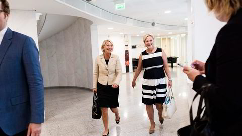 Ministeren og styrelederen. Næringsminister Monica Mæland (til venstre) og styreleder i Statkraft, Thorhild Widvey. Foto: Skjalg Bøhmer Vold