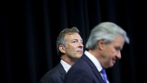 Norwegian legger frem underskudd. Her er fungerende finansdirektør Tore Østby (fra venstre) og toppsjef Bjørn Kjos.