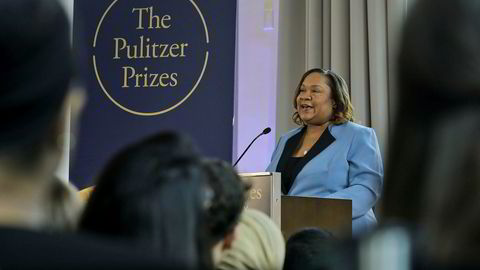 Dana Canedy, ny administrator for Pulitzer-prisene, kunngjør årets vinnere i New York mandag.