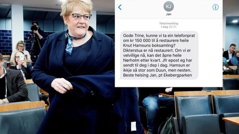 Kulturminister Trine Skei Grande fikk beskjed om søknaden fra partikollegaen Jan Kløvstad.