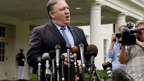 USAs utenriksminister Mike Pompeo utenfor Det hvite hus tidligere denne måneden.