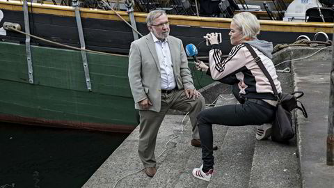 Harald Stanghelle sammen med Aftenposten-journalist Ingeborg Senneset under Arendalsuka.