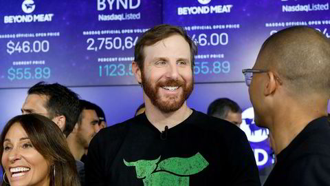 Grunnleggeren av Beyond Meat, Ethan Brown, følger med når aksjen handles for første gang 2. mai i år.