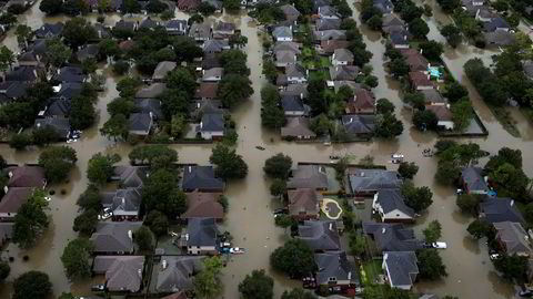 Flommen etter uværet Harvey oversvømte hele bydeler i Houston.