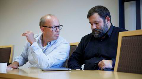 Økolandsbyselskapet Filago er slått konkurs. Ledelsen måtte torsdag morgen møte i retten. Fra venstre: Styreleder Helge Lund-Roland og daglig leder Trygve Harder Strand i selskapet.