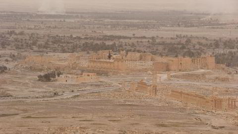 Oldtidsbyen Palmyra i Syria. Bildet er tatt påskeaften. Foto: AFP/NTB SCANPIX