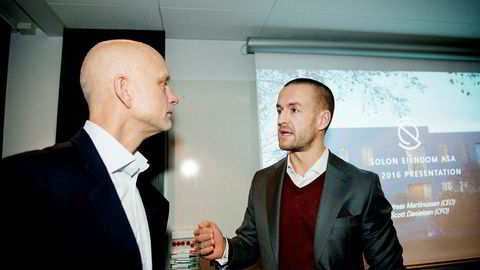 Finansdirektør Scott Danielsen sammen med administrerende direktør Andreas Martinussen i Solon Eiendom asa. 4Q