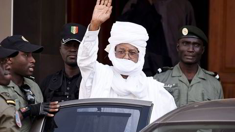 Hissène Habré, tidligere president i Tsjad, utenfor retten. 
                  Foto: Seyllou/AFP/NTB Scanpix