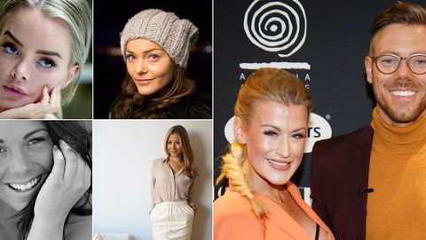 Populære norske influensere: (øverst fra venstre:) Sophie Elise Isaksen, Caroline Berg Eriksen, Lene Orvik og Espen Hilton, (nede:) Kristina Andersen og Ida Wulff. Gjennom United Influencers reklamerer de for ulike produkter gjennom sine kontoer på sosiale medier.