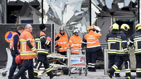 Ødeleggelsene er store på flyplassen utenfor Brussel etter tirsdagens terrorangrep. Foto: Yorick Jansens / Reuters / NTB scanpix