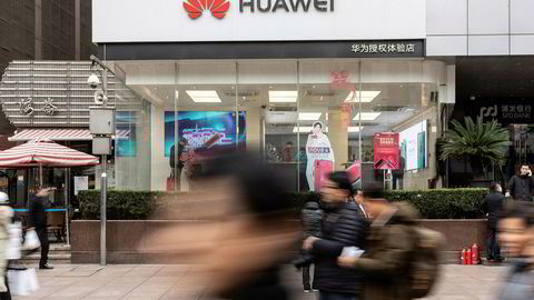 Huawei-butikk i Shanghai, Kina.