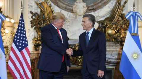 USA president Donald Trump ble fredag morgen ønsket velkommen til Buenos Aires av Argentinas president Mauricio Macri i presidentpalasset Casa Rosada.