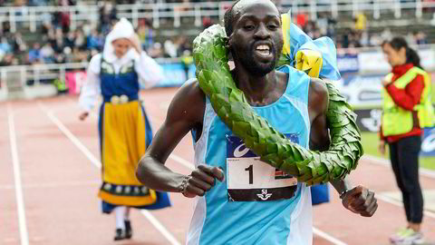 Benjamin Bitok fra Kenya vant Stockholm Marathon ifjor. Foto Maja Suslin/NTB Scanpix