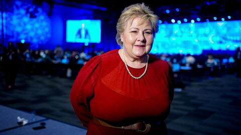Gardermoen 20250321. Partileder Erna Solberg på Høyres landsmøte. Foto: Terje Pedersen / NTB