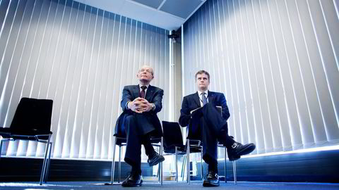 TO TANKER. Statoils styreleder Svein Rennemo (til venstre) mener det er viktig for Statoil å ha robuste prosjekter uavhengig av utslippsutvikling. Her sammen med konsernsjef Helge Lund. Foto: Tomas Alf Larsen