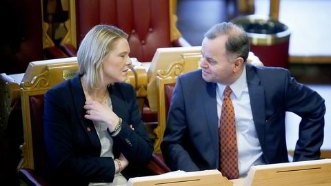 Sylvi Listhaug og Olemic Thommessen har preget nyhetsbildet i første kvartal, her er de sammen i Stortinget i 2016.