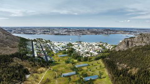 Dale var tidligere et psykiatrisk sykehus i en isolert dal på andre siden av Gandsfjorden fra Stavanger. En gondolbane midt i tegningen skal endelig løse adkomstproblemet og muliggjøre en ny by her.