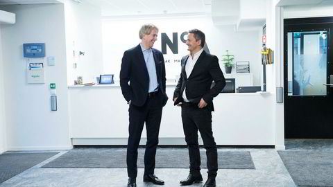 Styreleder Eivind Roald (til høyre) og konsernsjef Thomas Høgebøl i kommunikasjonskonsernet North Alliance skal satse kraftig internasjonalt.
