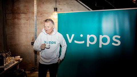 Konsernsjef Rune Bjerke på pressekonferanse da over 100 banker gikk inn i Vipps-samarbeid.