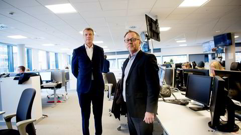 John Arne Markussen (til høyre) i Dagbladet og Dag Sørsdahl i Aller Media har tatt til orde for at de statlige overføringene til NRK fryses i to til fire år.