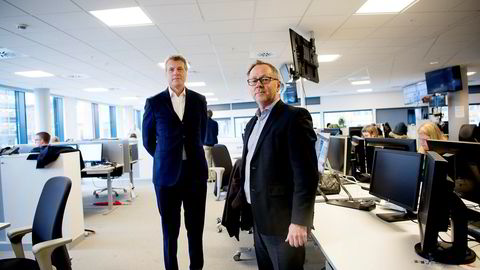 John Arne Markussen (til høyre) i Dagbladet og Dag Sørsdahl i Aller Media har tatt til orde for at de statlige overføringene til NRK fryses i to til fire år.