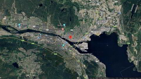 Området rundt Nedre Storgate 18, Drammen, Buskerud