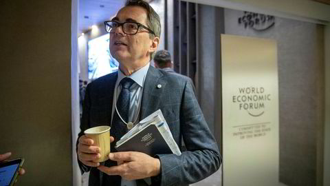 Hydro-sjef Svein Richard Brandtzæg legger torsdag frem selskapets resultater for fjerde kvartal. Her er han avbildet i forbindelse med World Economic Forum i Davos forleden.