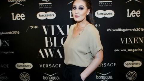 Blogger Anna Rasmussen avbildet på Vixen Blog Awards i 2016.