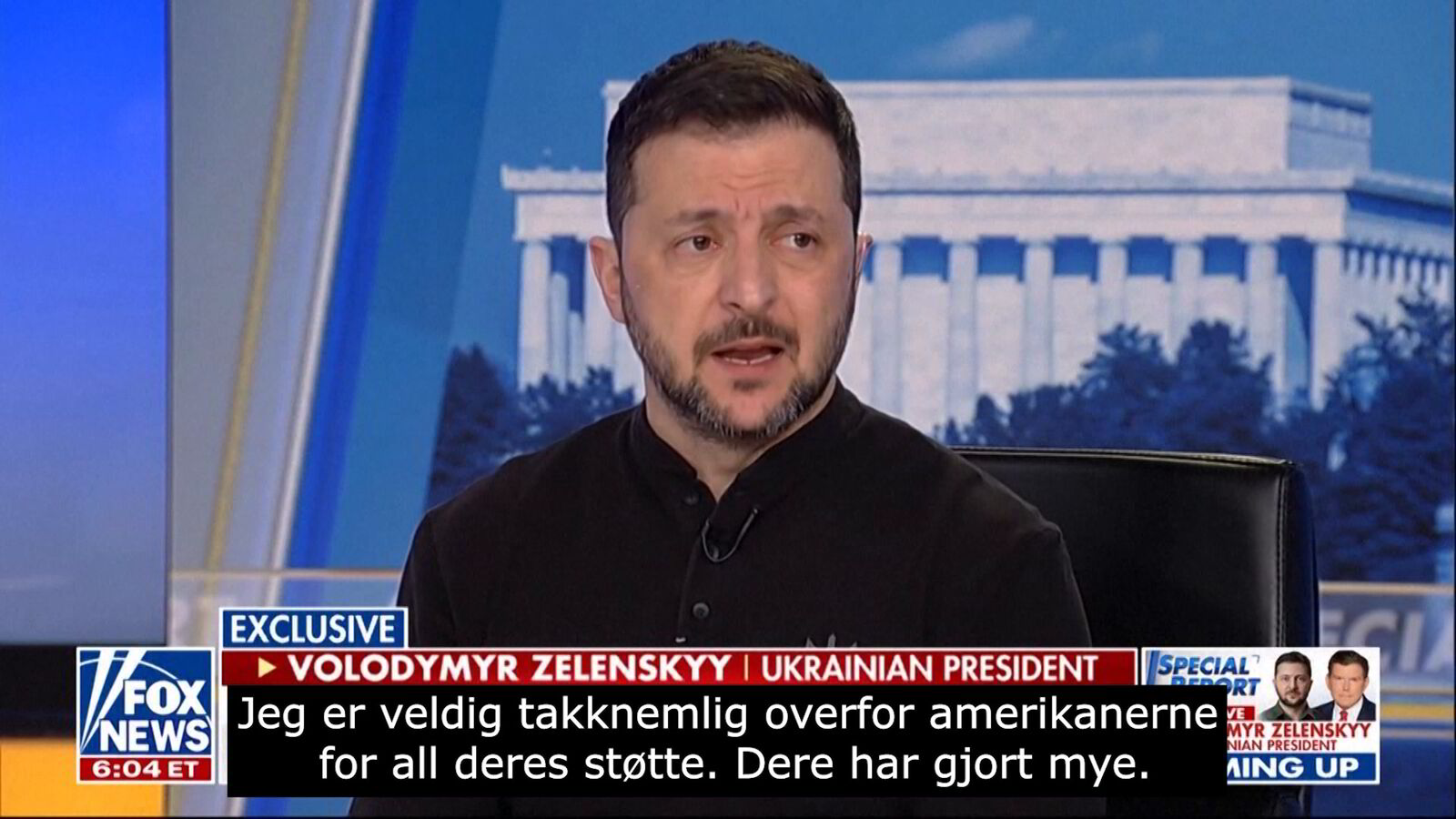 Zelenskyj på Fox News etter krangelen: – Vil bare høre at USA er på vår side