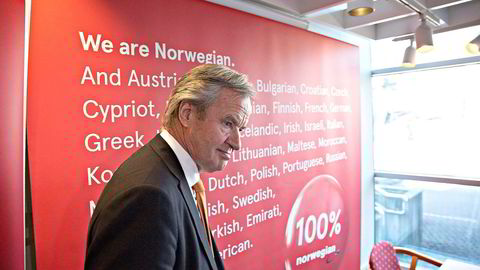 Her Norwegian-sjef Bjørn Kjos ved en tidligere pressekonferanse.  Foto: Aleksander Nordahl