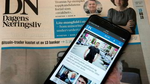 DN på mobil. Annonsørinnhold Reklame