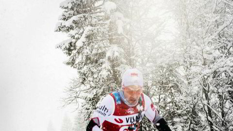 Komiker Nils Ingar Aadne har deltatt i langløpscupen i vinter. Her fra Kaiser Maxmillian Lauf i Østerrike. Lørdag er det Birken. Foto: Privat