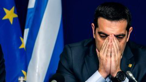 Hellas og president Alexis Tsipras vil forhandle om gjeldsreduksjon, men Den europeiske­ sentralbanken og EUs øvrige medlemsland sier nei. Foto: Alexander Zemlianichenko, AP/NTB Scanpix